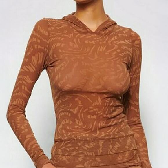 SKIMS Summer Mesh Hoodie Top in Cocoa Size S - Picture 1 of 5